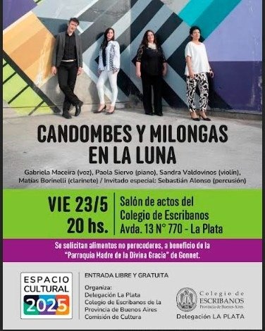 “Candombes y Milongas” este viernes en el Colegio de Escribanos de la Provincia
