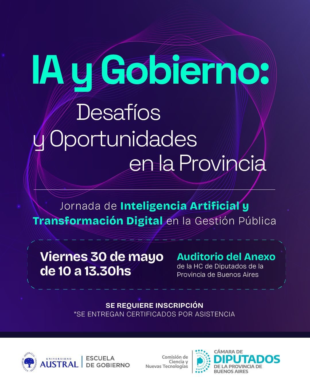 La Cámara de Diputados bonaerense y la Universidad Austral organizan una jornada sobre IA y gobiernos