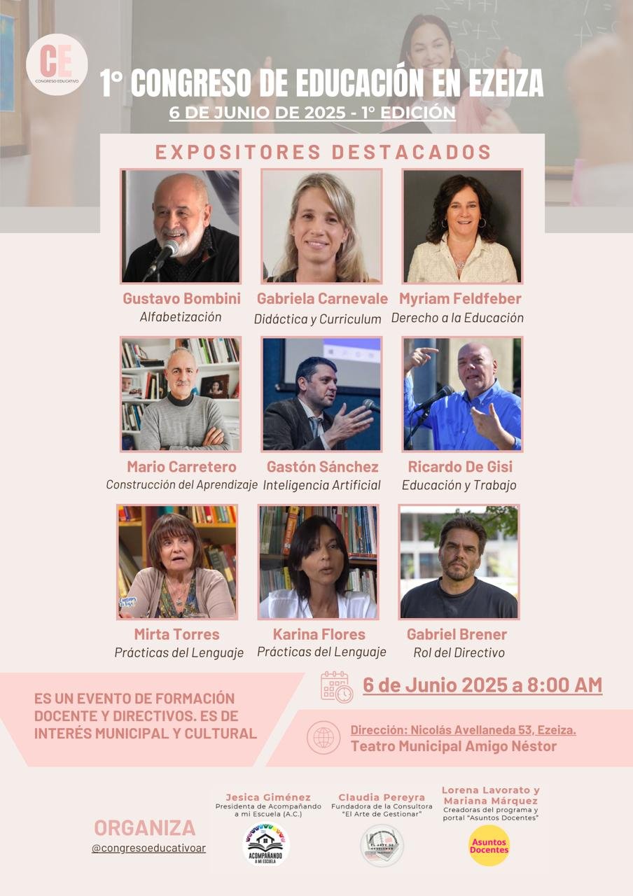 EZEIZA SERÁ SEDE DEL PRIMER CONGRESO PARA REPENSAR LA EDUCACIÓN