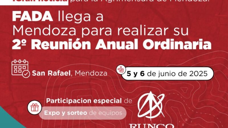 Agrimensores de todo el país se reunirán en Mendoza en un nuevo encuentro anual