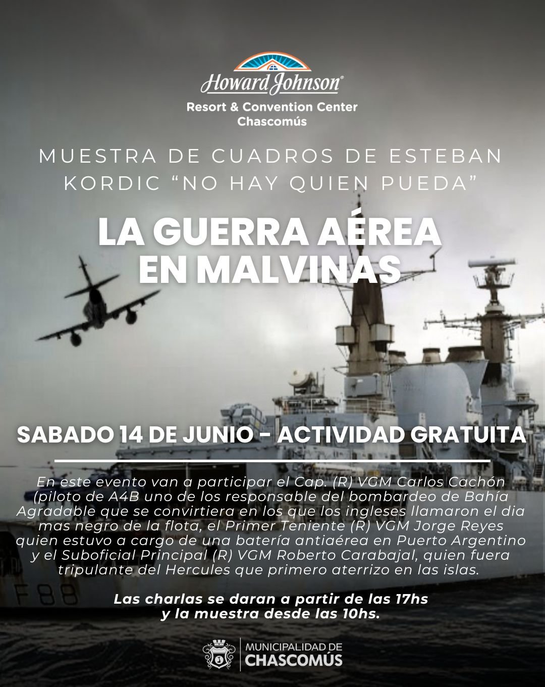 Muestra sobre la guerra área de Malvinas en Chascomús