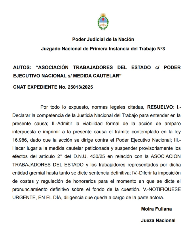 Fallo que beneficia a empleados públicos sobre el Día del Trabajador Estatal