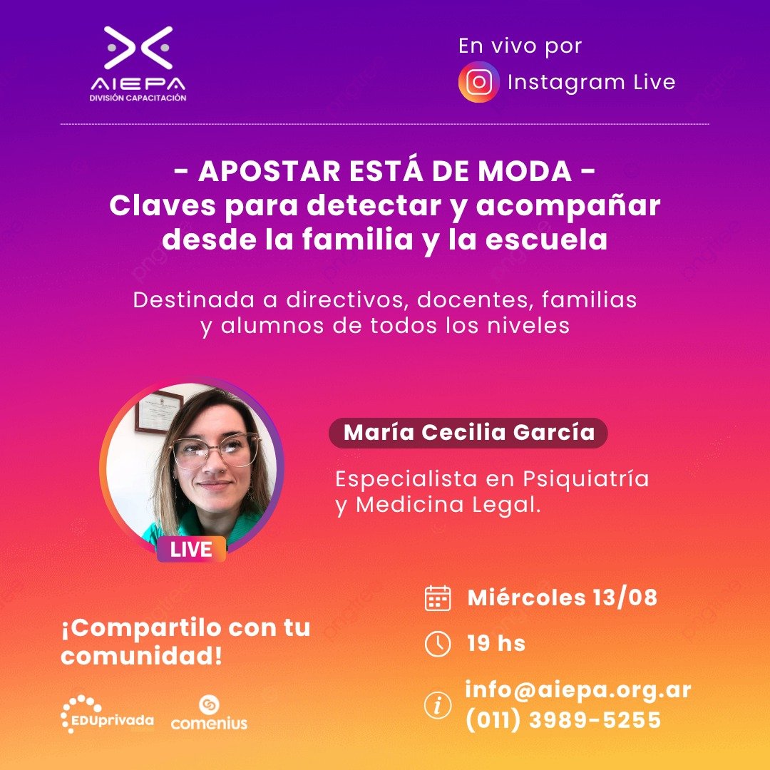 Preocupa el auge de las apuestas entre adolescentes: AIEPA invita a una charla abierta para toda la comunidad educativa