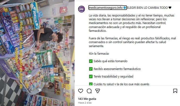 Farmacéuticos lanzan nuevo video: medicamento seguro sólo en farmacias